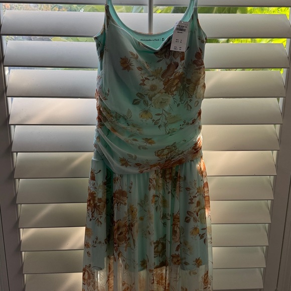 Abercrombie & Fitch Mint Green Floral Maxi Dress Medium tall - Picture 2 of 6